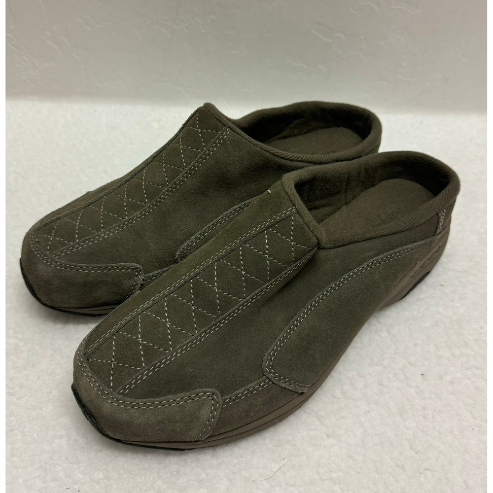 Easy Spirit Women's JP‎ Tilden Mules Slides Loafers Olive Green Leather - Picture 2 of 6